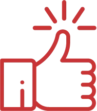 a red thumb up symbol