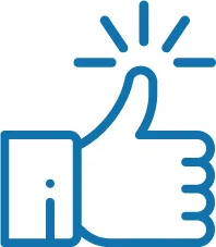 a blue thumb up symbol