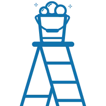 ladder and cleaning bucket icon